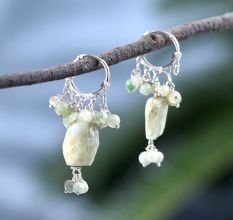 92.5 Sterling Silver Drops and Danglers With Labradorite Beads