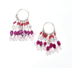 92.5 Sterling silver multi-bead dangle earring