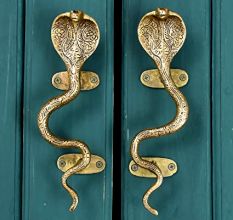 Antique Brass Cobra Door Pull Handle -1 Pair