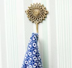 Single Brass Sunflower Wall Hook