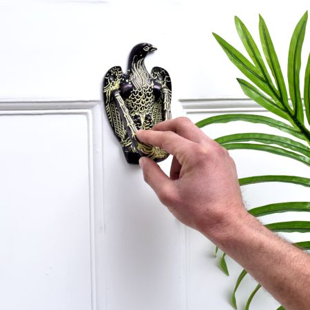 Brass Eagle Door Knocker with Patina Finish