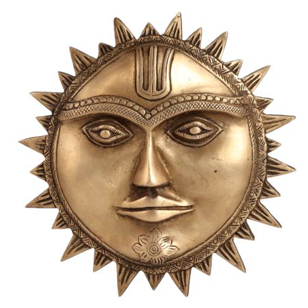 Brass Sun Face God Surya Wall Hanging