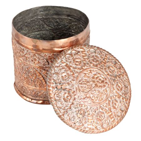 Copper Vintage Small Supari Box in Islamic Art