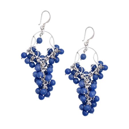 92.5 Sterling Silver Lapis lazuli grape earrings