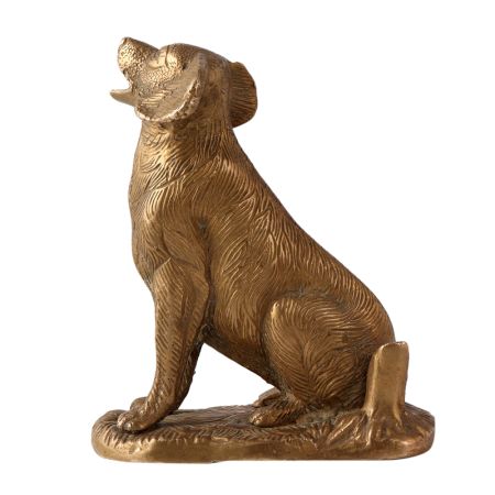 Brass Dog or Shvaana Statue in Antique Finish