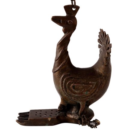 Hanging Peacock Lamp in South Indian Art