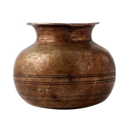 Brass Round Pot With Fine Carvings