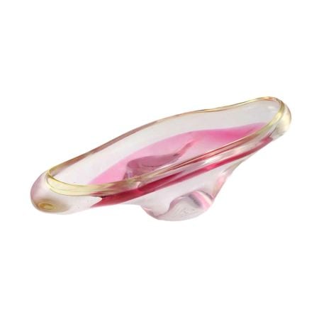 Elegant Pink Glass Used Fruit Bowl