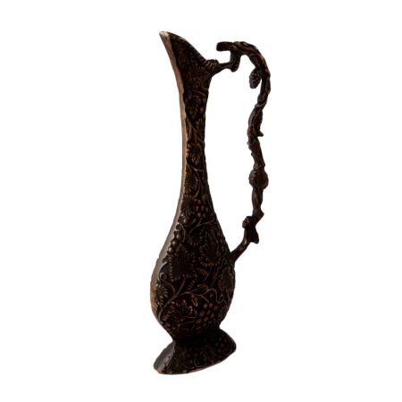 Brass Flower Pot Engraved with Grapevine Motif