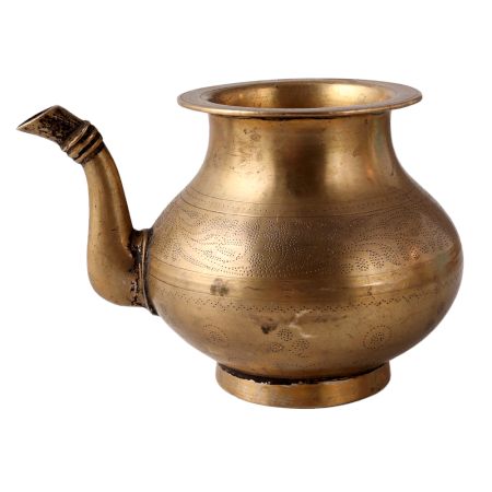 Engraved Brass Holy Water Pot