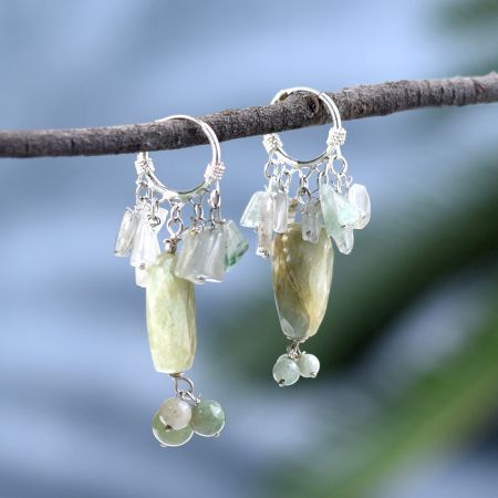 Beaded Dangle Drop Earring Made In 92.25 Sterling Silver