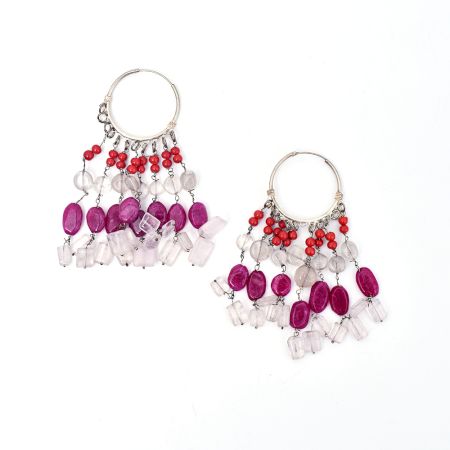 92.5 Sterling silver multi-bead dangle earring