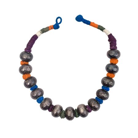 Multicolored Beaded Thread Necklace