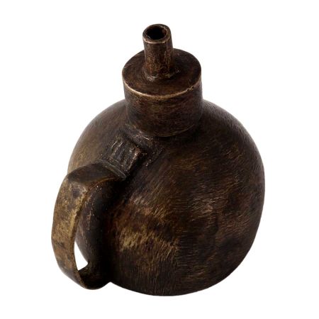 Handcrafted Dark Brown Coated Oil Lamp