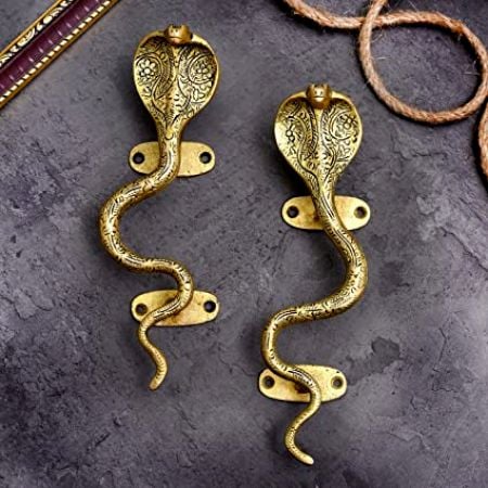 Antique Brass Cobra Door Pull Handle -1 Pair