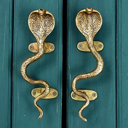 Antique Brass Cobra Door Pull Handle -1 Pair