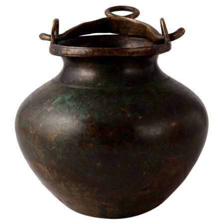 Handcrafted Brass Water Pot in Elegant Black Finish