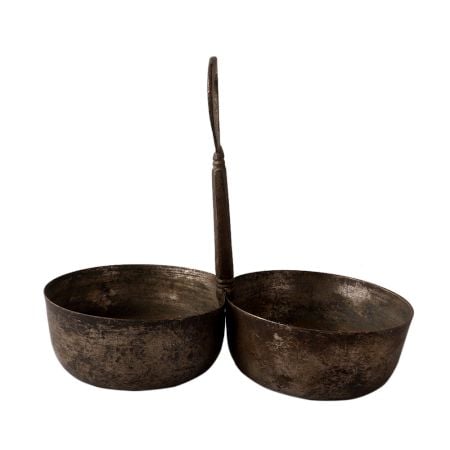 Two Brass Serving Vessel With Handle