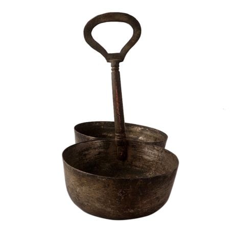 Two Brass Serving Vessel With Handle