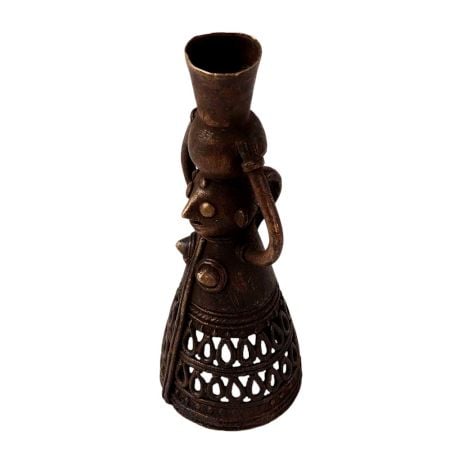 Brass Doll Candle Holder in Folk Art for Decor