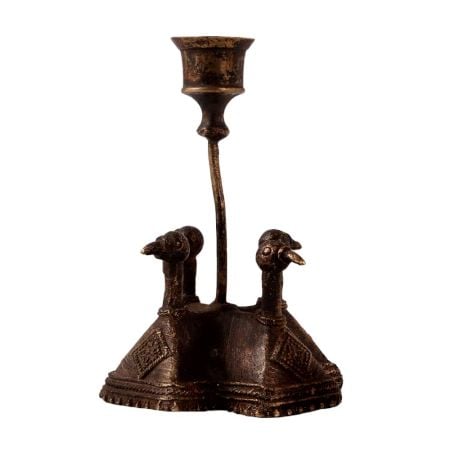 Handmade Brass Four Duck Head Candle Holder