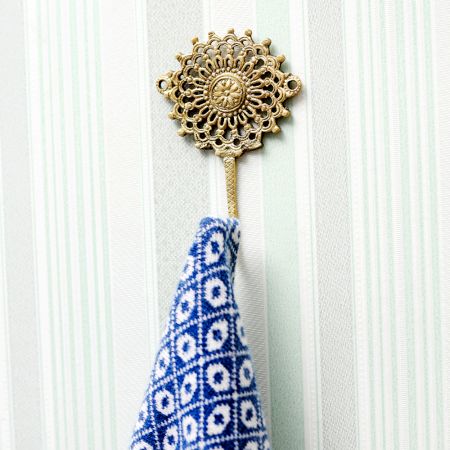 Single Brass Sunflower Wall Hook