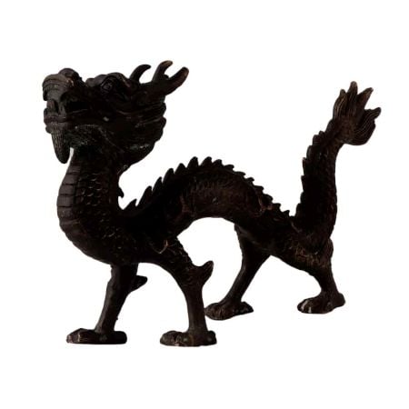 Elegant Black Dragon Statue in Chinese Art
