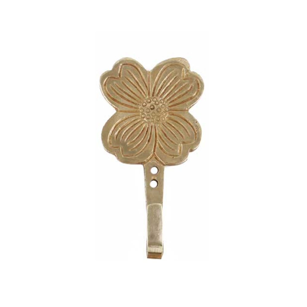 Brass Floral Single Wall Hook