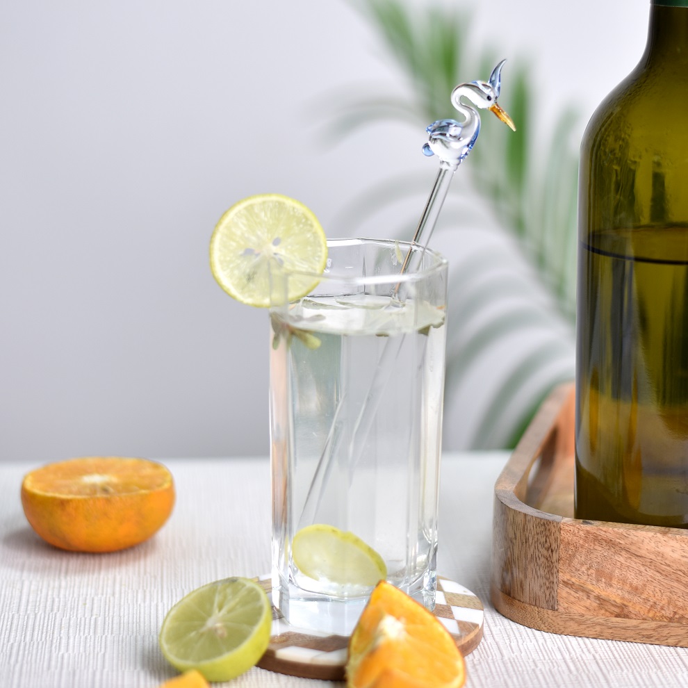 Assorted Glass Cocktail Stirrers Or Swizzle Sticks In Pack Of 6