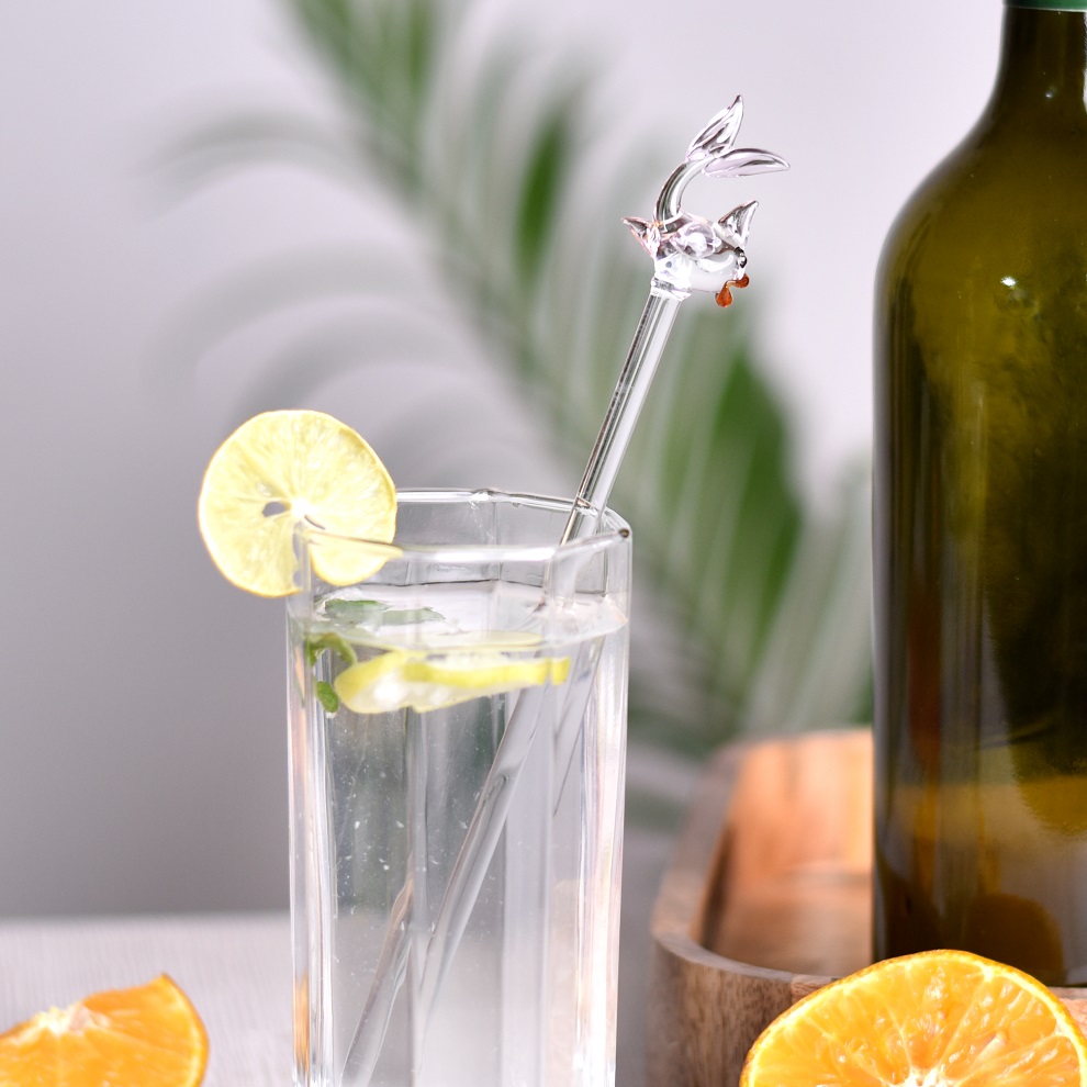 Assorted Glass Cocktail Stirrers Or Swizzle Sticks In Pack Of 6