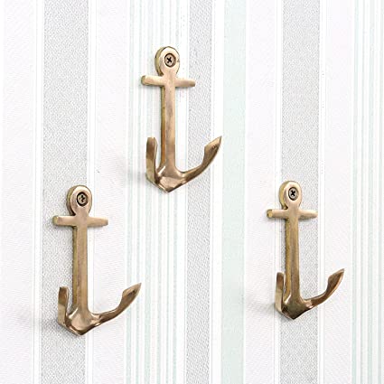 3 Pieces Vintage Anchor Decorative Wall Hooks