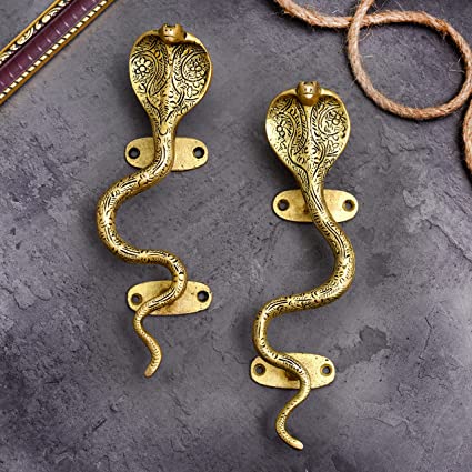 Antique Brass Cobra Door Pull Handle -1 Pair