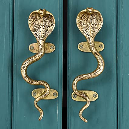 Antique Brass Cobra Door Pull Handle -1 Pair
