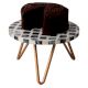 Wooden And Resin Moroccan Motifs Cake Stand With Iron Legs