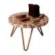 Honeycomb Wood And Resin Cake Stand With Iron Legs
