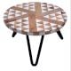 Wood And Resin Plant Or Cake StandÂ With Iron Legs