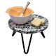 Terrazzo Wood Resin Cake Stand With Iron Legs