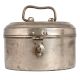 Round Brass Vintage Nickel Plated Food Box