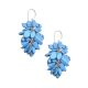 92.5 Sterling Silver Turquoise Nugget Stone Cluster Drop Dangle Earrings