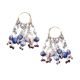 92.5 Sterling Silver Lapis Lazuli Chandelier Hoop Earrings