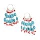 Turquoise Bali Hoop Chandelier Earrings In 92.5 Sterling silver