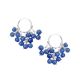 92.5 Sterling Silver Round Blue Cluster Beads Dangle Earrings