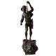 Brass Man Statue with Lamp in French Art