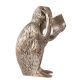 Brass Silver Statue of Monkey Reading Book