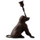 Brass Vintage Dog Candle Stand in English Art