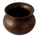 Primitive Round Matka Pot In Dark Finish