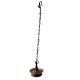 Brass Hanging Oil Lamp with Chain in Antique Finish