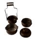 Brass Used Tiffin Box with Three Compartments