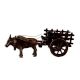 Small Brass Ox Chariot in Dark Brown Finish