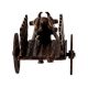 Small Brass Ox Chariot in Dark Brown Finish